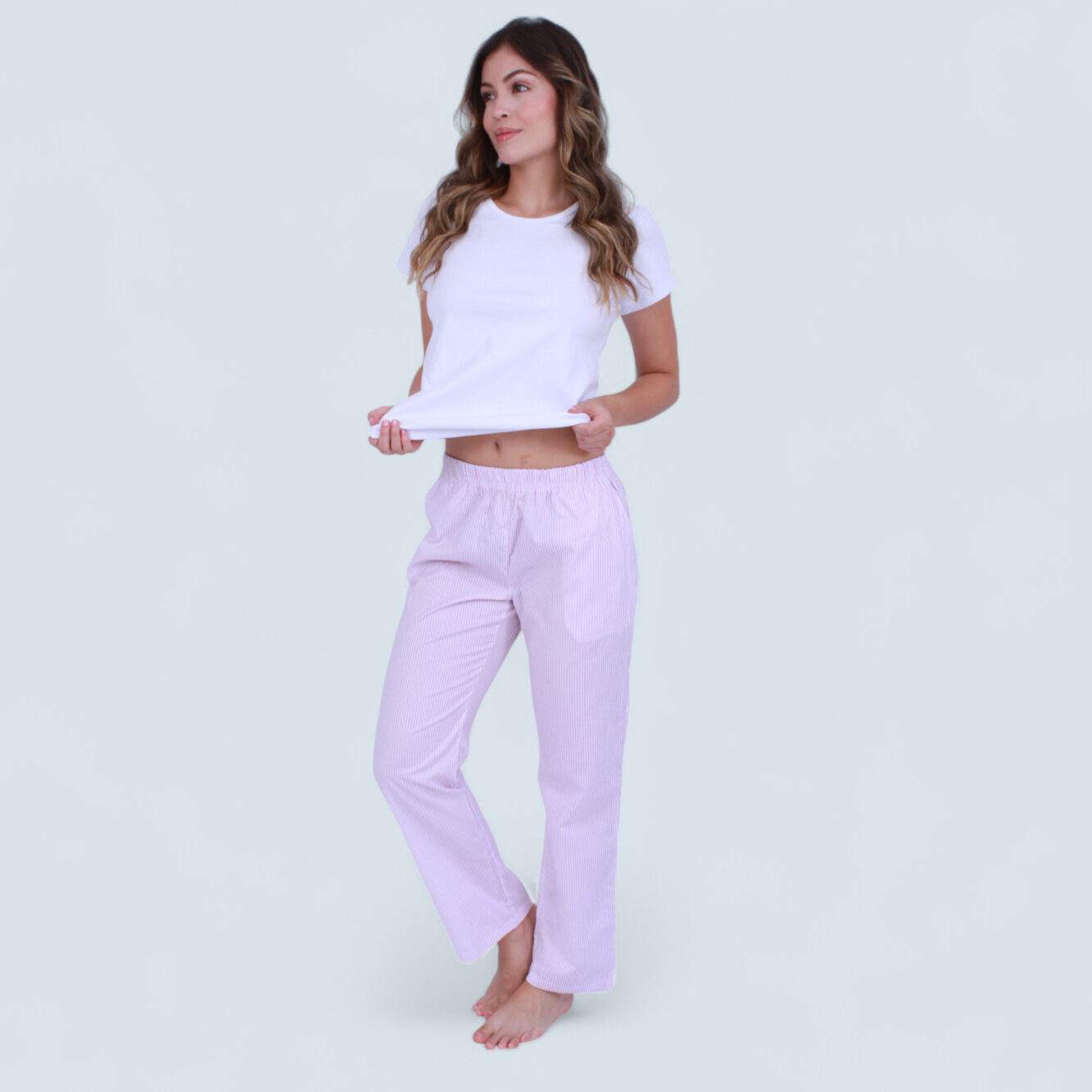 Pijama Algodón a Rayas Largo