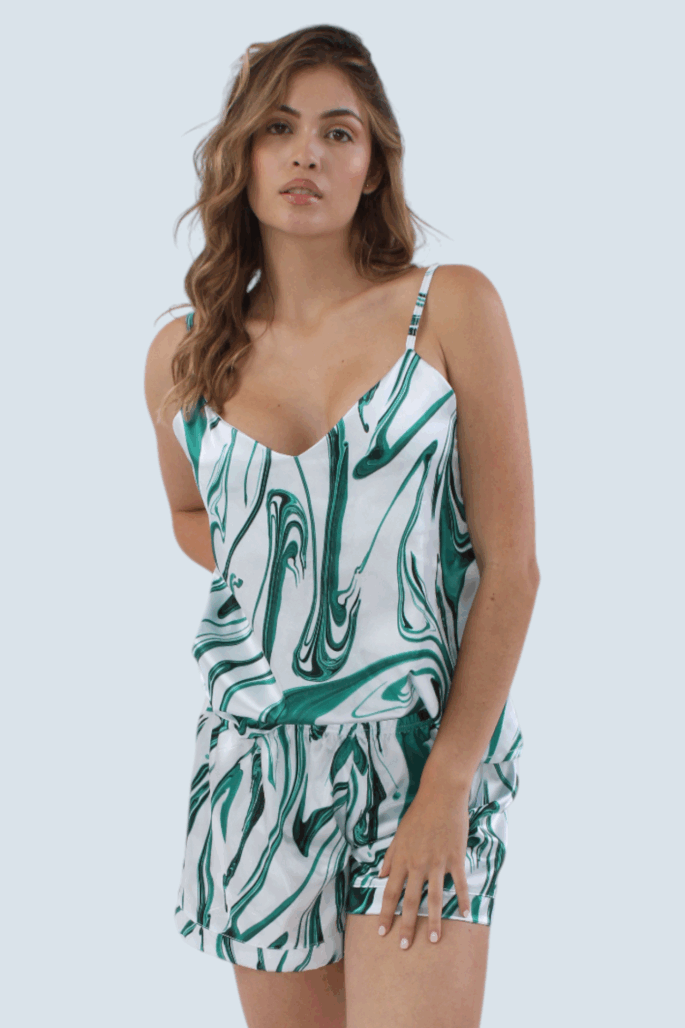 Pijama Satín verde