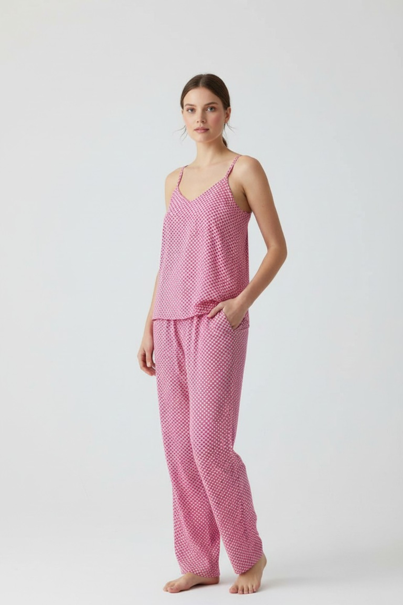 Pijama Tiras Verde Rosada