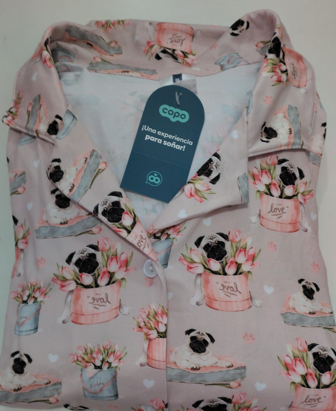Pijama Estilo Camisero con Estampado Delicado - Image 4