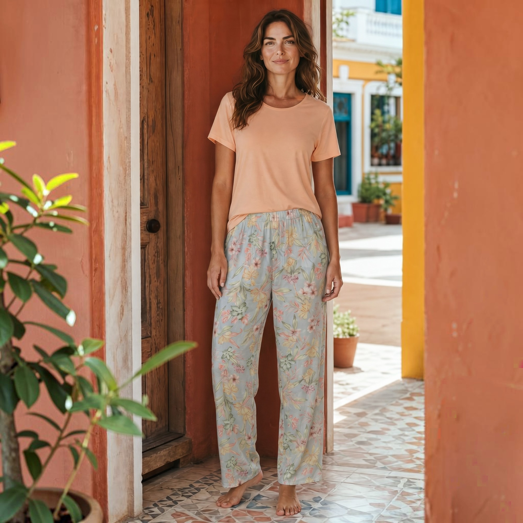 Pijama Larga Estampado Floral Delicado