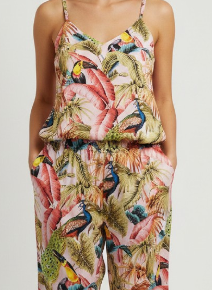 Pijama Capri Tropical Pavo Real – Jardín Exótico - Image 6