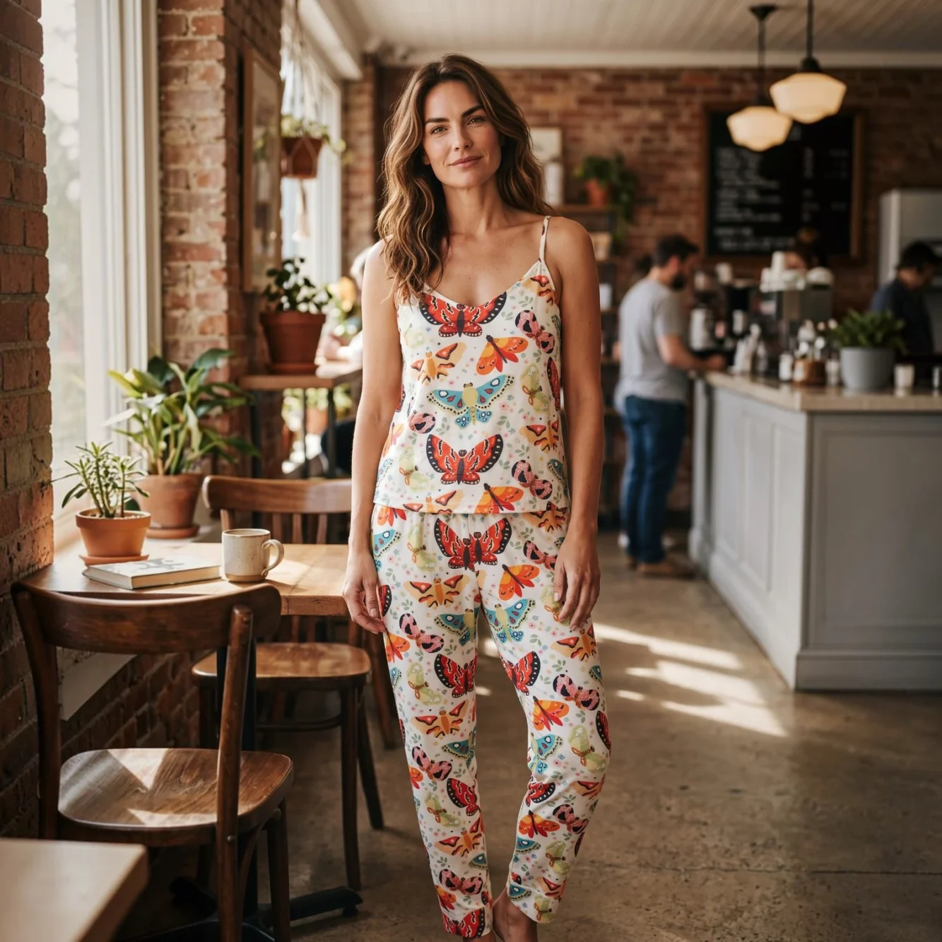 Pijama Extra Suave, Tela Elástica, Diseño Mariposa