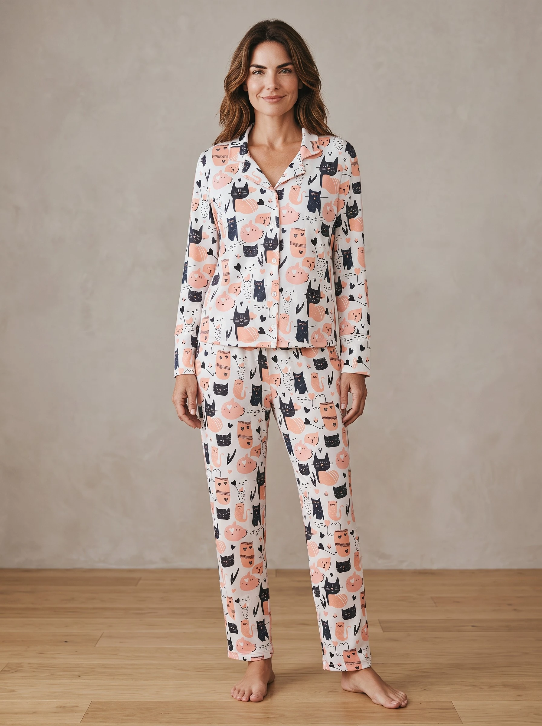 🐾 Pijama Gatos – Dulce Compañía- Piel de Durazno - Image 2