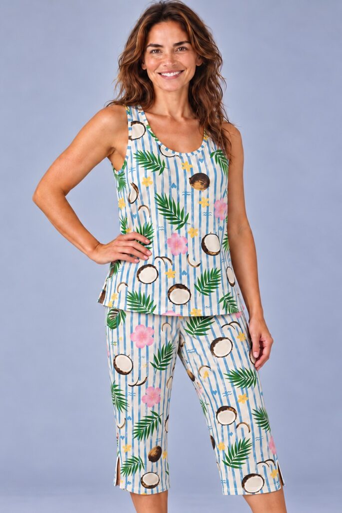 Pijama Coco Tropical  Capri🥥